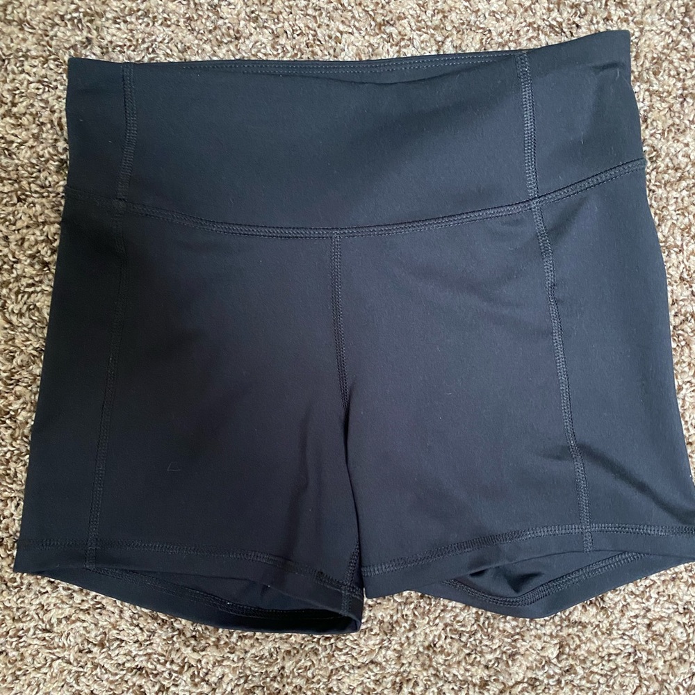 Target black high-rise polyester and spandex shorts 4”
